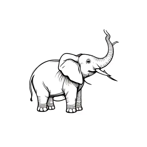 Elephant Playing In The Space Surrounded