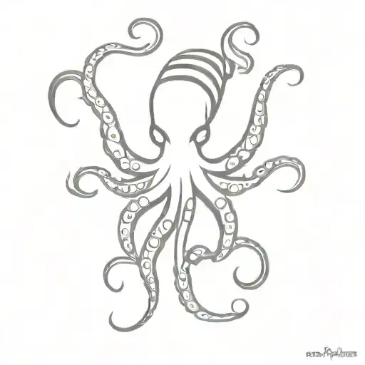 Fierce Octopus Holding The Greek Flag With It's Tentacles