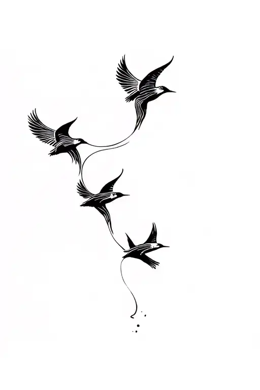 3 Birds Flying In Their Own Way