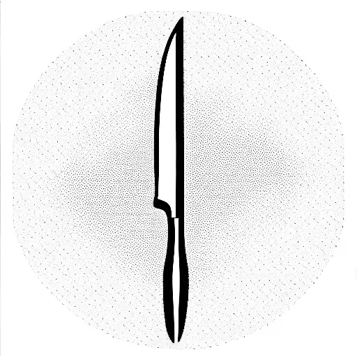 Black And White Kitchen Knife