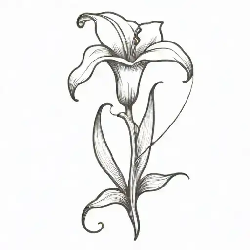 Capricorn Symbol With Calla Lily