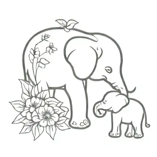Tiny Elephant With Flowers Inside