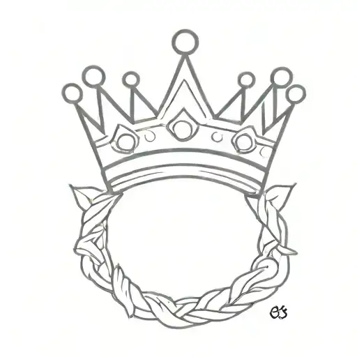King With Crown One Line