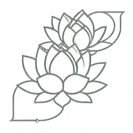 A Minimalist Lotus Flower Symbolizing Purity And Enlightenment