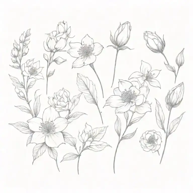 February May August October November Birth Flower Bouquet