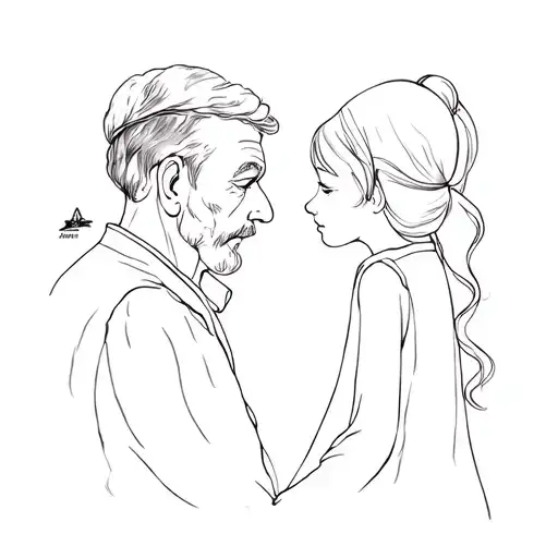 An Old Man And A Little Girl