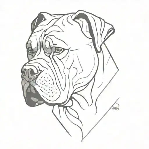 Cane Corso Minimal 3D Abstract Davinchi Style
