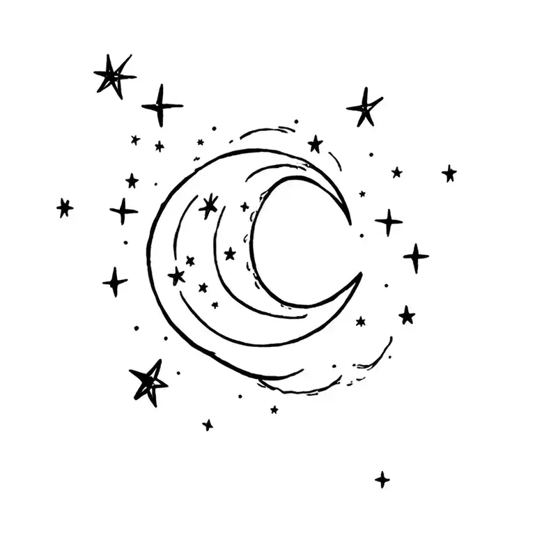 To The Moon And Back Stars Around It Luminous Points Of Small