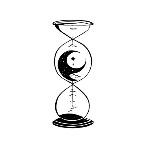 Hourglass With Moon And Sol Y Luna
