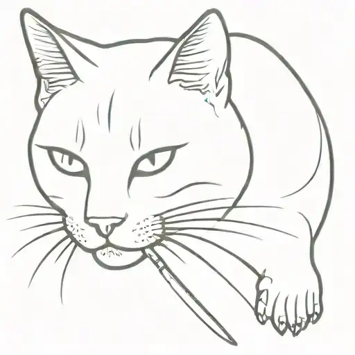 Cat With Knife