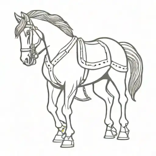 Midevil Times Horse Wearing Armor Standing On Two Legs