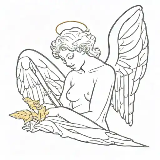 Angel Holding Blade Up