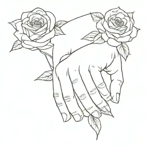 Pretty Boy Text Tatoo With Hand And Rose