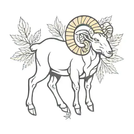 Aries Ram With Marijuana Leaves Estonia