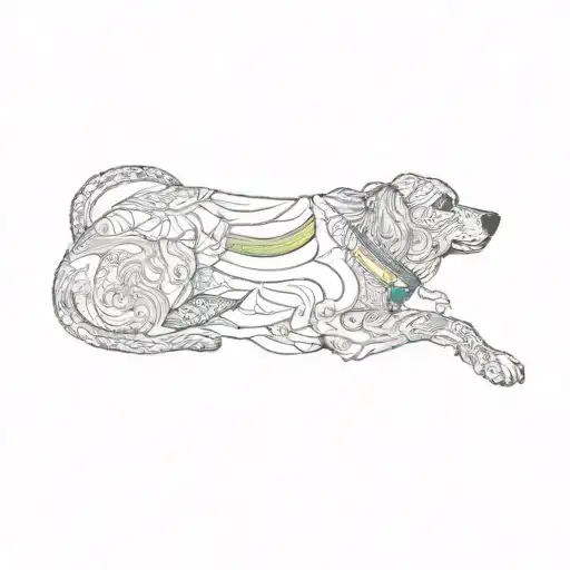 A Dog Wearing A Rainbow Bow Tie