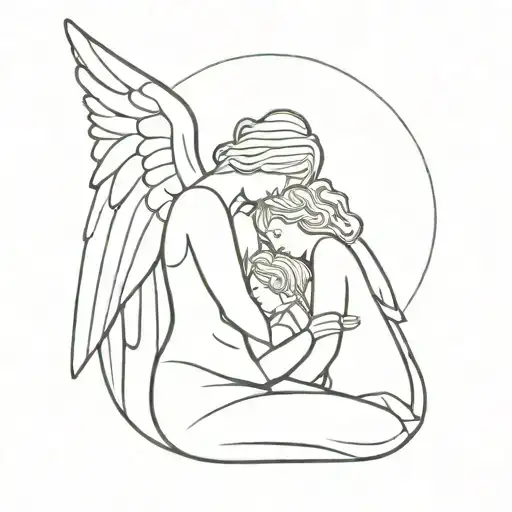 Angel Holding Girl