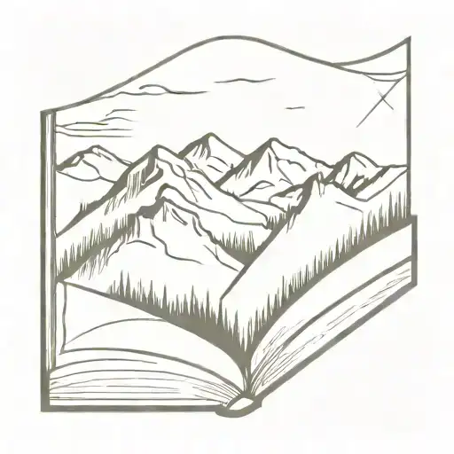 Open Book With Mountains In Front