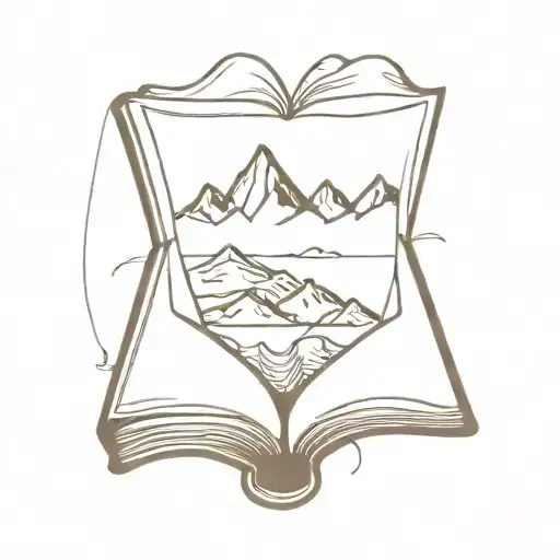 Open Book With Mountains