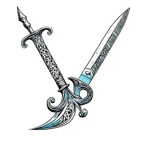 Warrior With Intricate Knife Designs