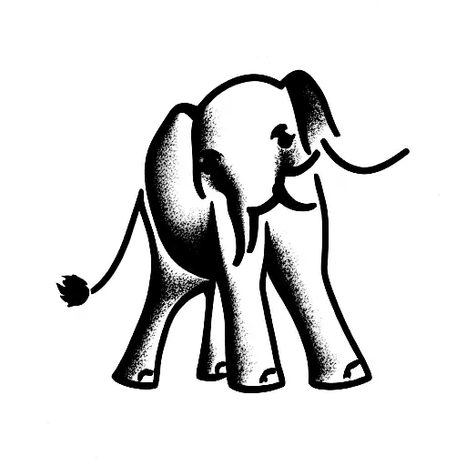 Single Line Simple Elephant