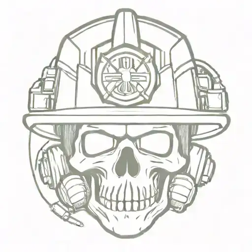 Skull Weaing Firefighter Helmet
