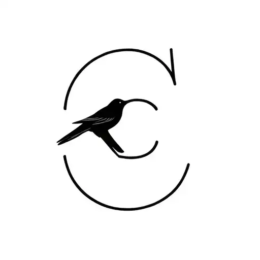 Swallow Bird With The Letter C