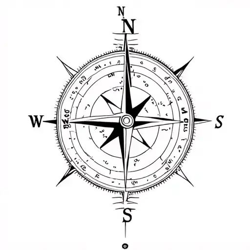 Map Outline And Compass Design