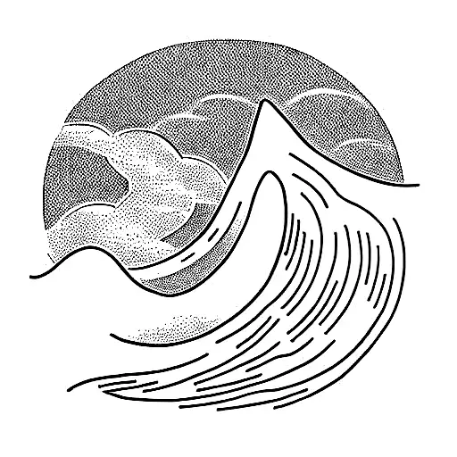 Mountian And Ocean Wave