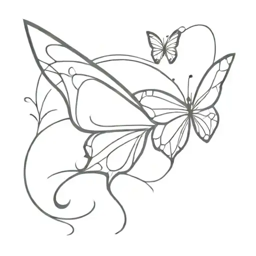 Incorporate Flowy Abstract Line Art Into A Minimalist Butterfly Design