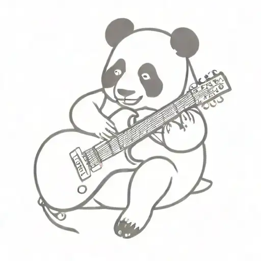 Panda Playing Electric Guitar