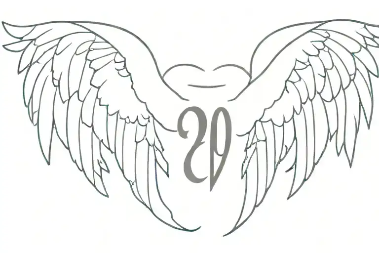 Angel Wings With Gothic Numbers 2007