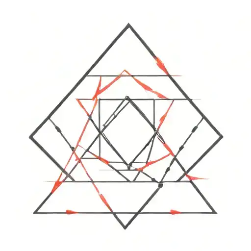 Black And Red Diamond Shaped Line Outlining