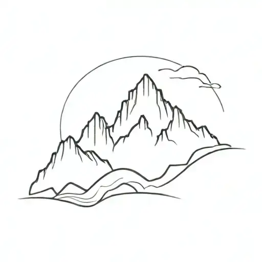 An Abstract Design Of The Cerro De La Silla Mountain With The City Of Monterrey Below