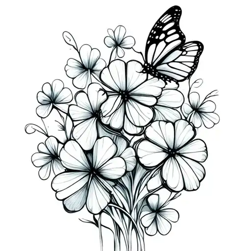 Butterfly And Clover Bouquet