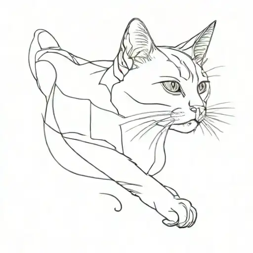 Cat That Is In The Shape Of A Comma