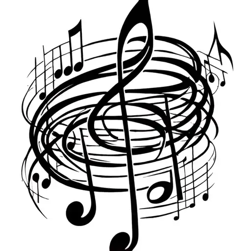 Theatre Music Note Intertwined