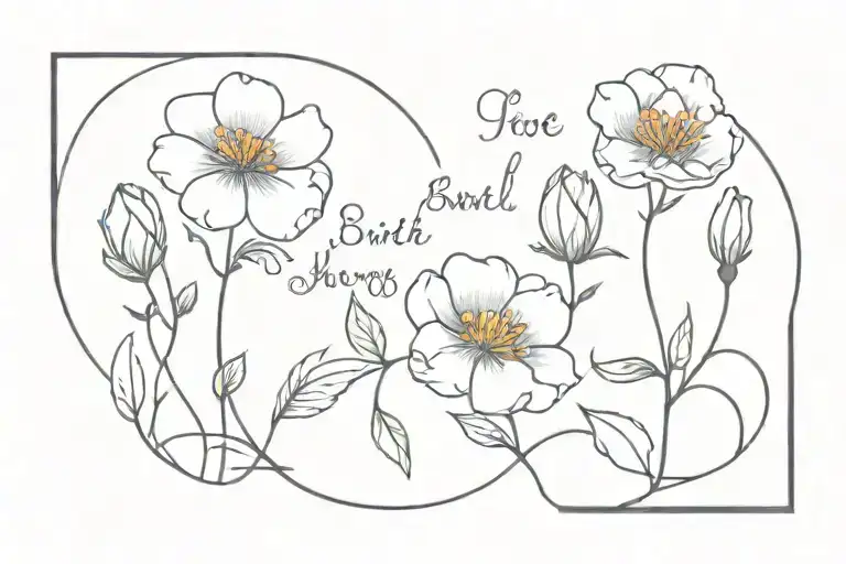 A Saying With Birth Flowers At The Bottom