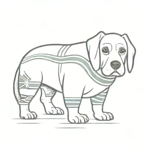 Design A Tattoo Of A Dog Wearing A Rugby Jersey With The South African Flag In The Background