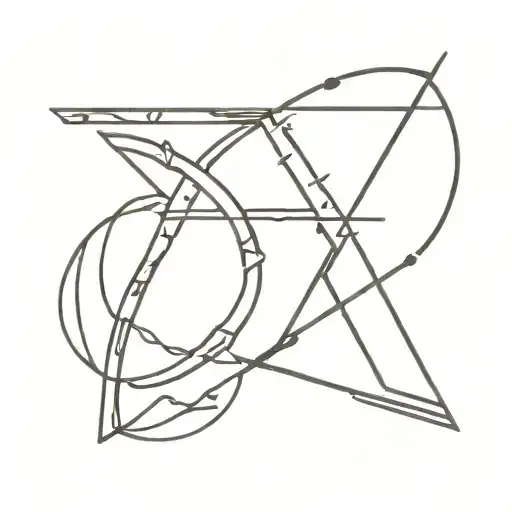 A Minimalist Tattoo Of A Sports Symbol Intertwined With Ancient Egyptian Hieroglyphics