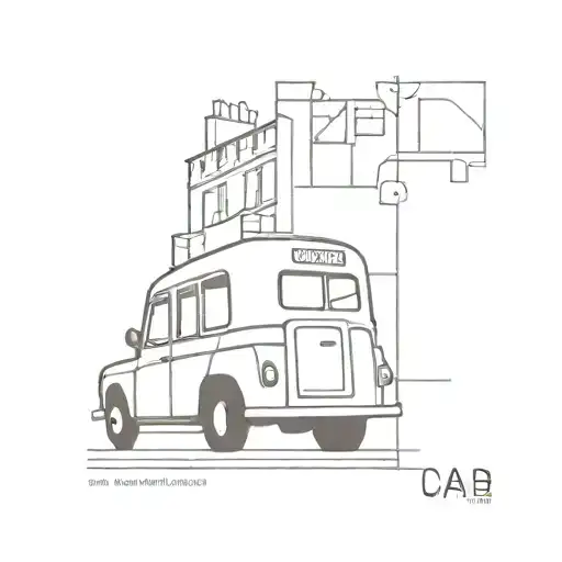 Square Post Stamp With London Black Cab