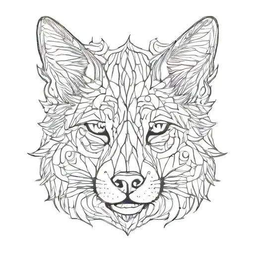 Half Face Of Mainecoon And Half Of German Shepherd