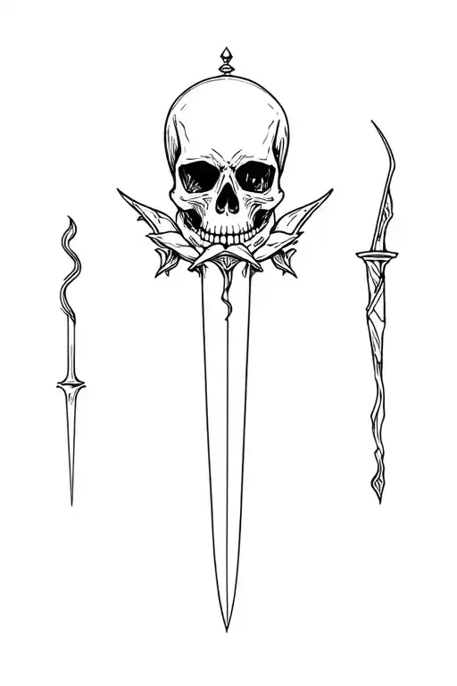 Skull Dagger Surrounded