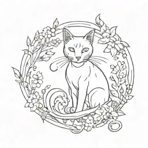 Katzen Silhouette Surrounded