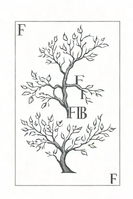 Minimalistic Family Tree With The Letters F W O And B