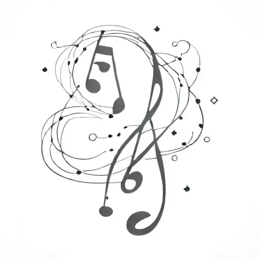 A Minimalist Tattoo Of A Music Note Constellation Representing Your Astrological Sign