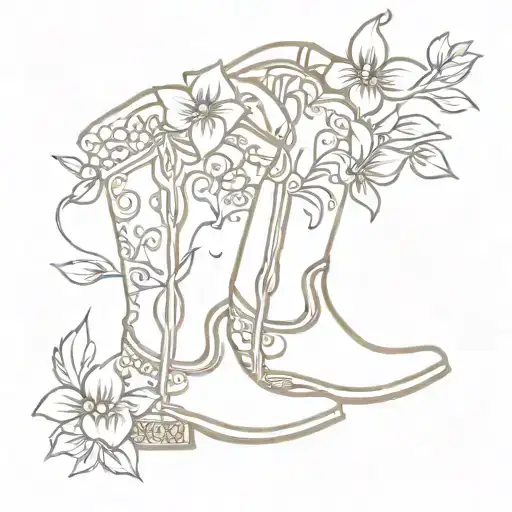 Cowboy Boots With Flowers