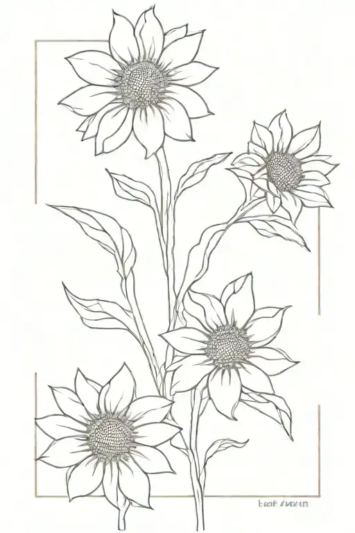 Minimalist July Birth Flower With Leo Sign And Sunflower