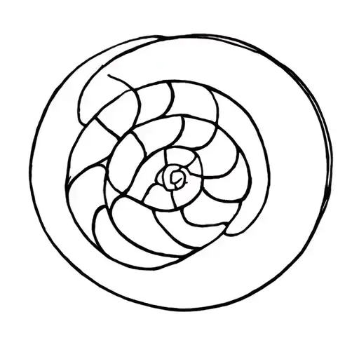 Spiral Patchwork Small Line Drawing