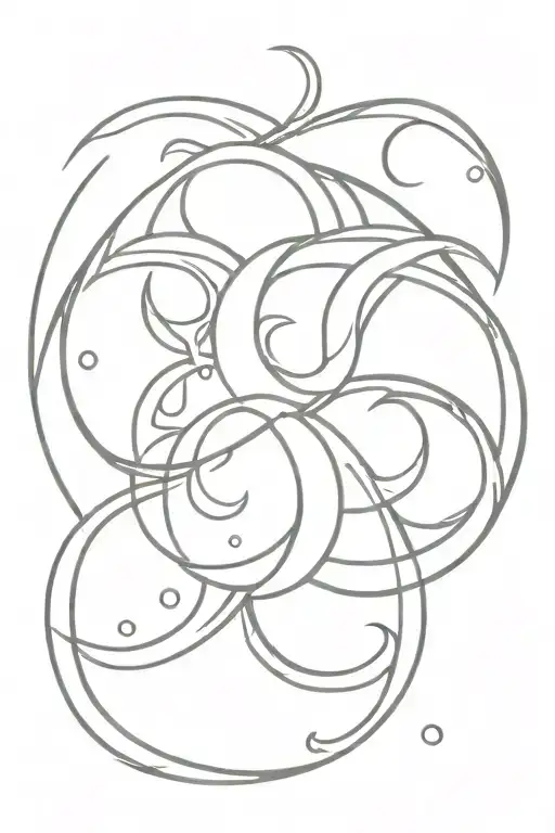 Fire Torch Intertwined Triple Moon Merging Together