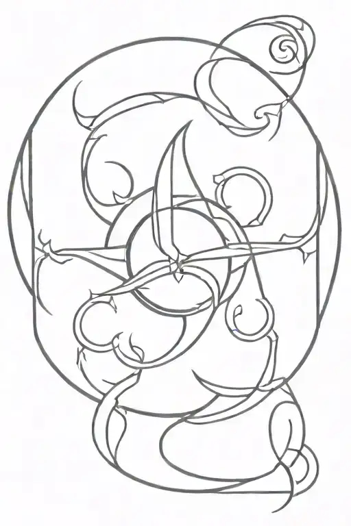 Hecate's Battle Torch Intertwined The Triple Moon Symbol